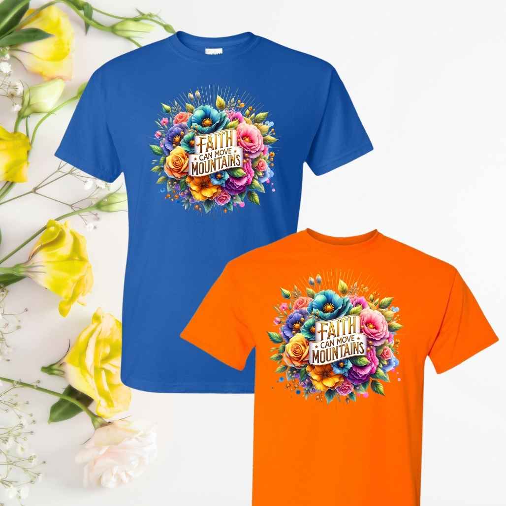 Faith, Not Fear (Floral) Inspirational T-Shirts