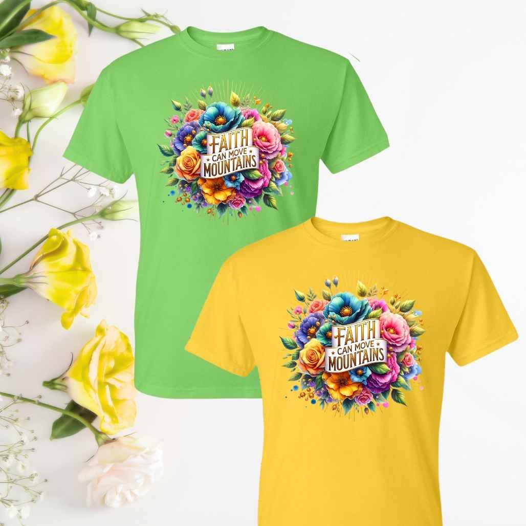 Faith, Not Fear (Floral) Inspirational T-Shirts