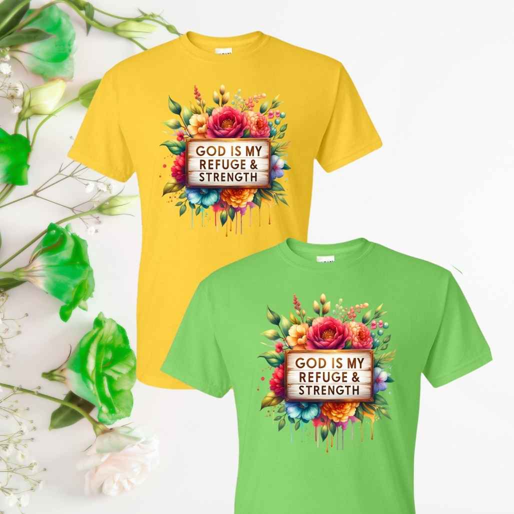 Strength (Floral) Inspirational T-Shirts