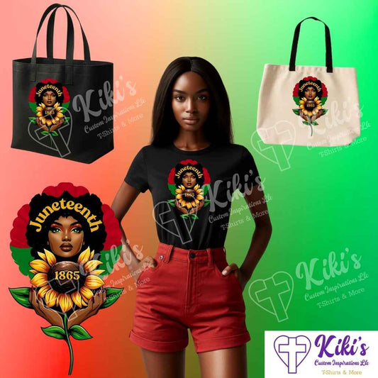 Juneteenth Sunflower T-Shirt & Tote