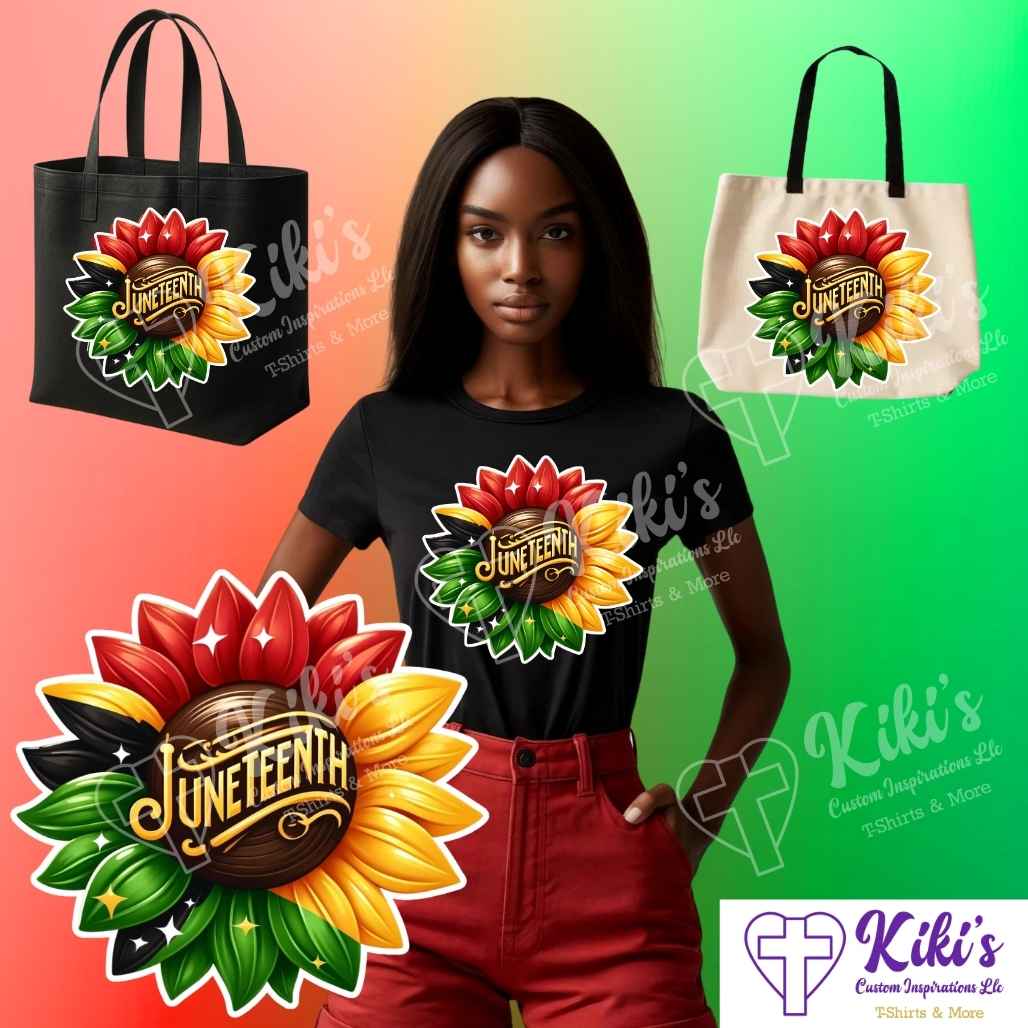 Juneteenth Sparkle Flower T-Shirt