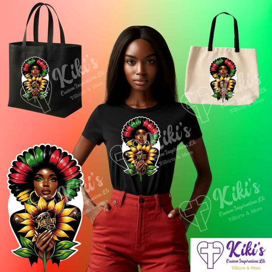 Juneteenth Empowerment Petals T-Shirt & Tote