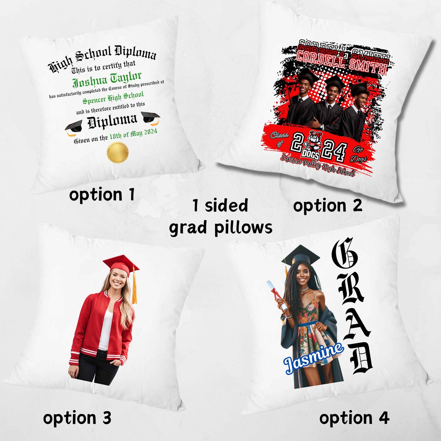 Senior Grad Pillows - 1 Sided (HS/College)