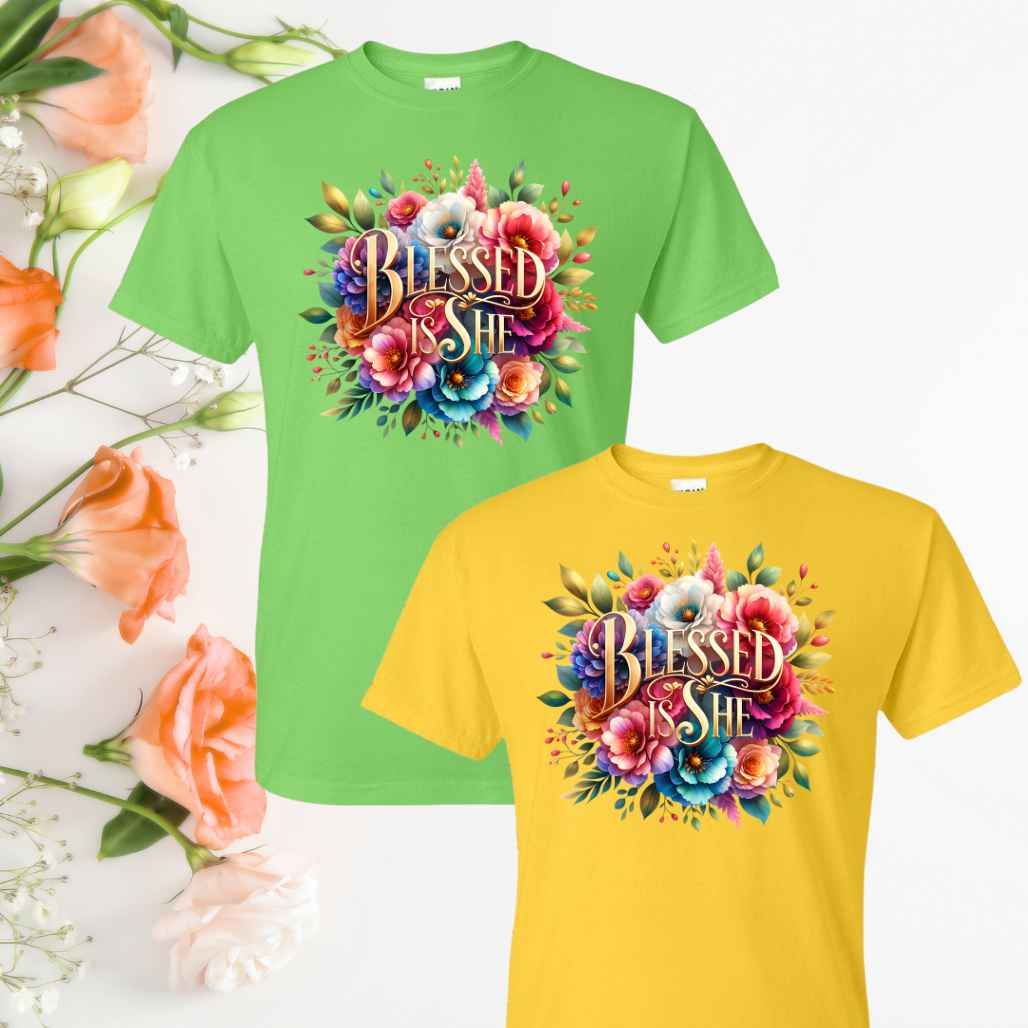 Blessed (Floral) Inspirational T-Shirt