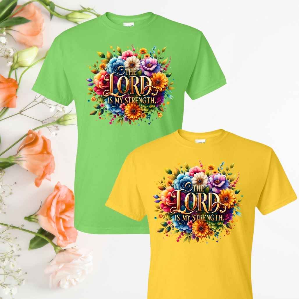 Strength (Floral) Inspirational T-Shirts