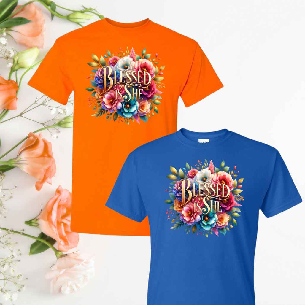 Blessed (Floral) Inspirational T-Shirt