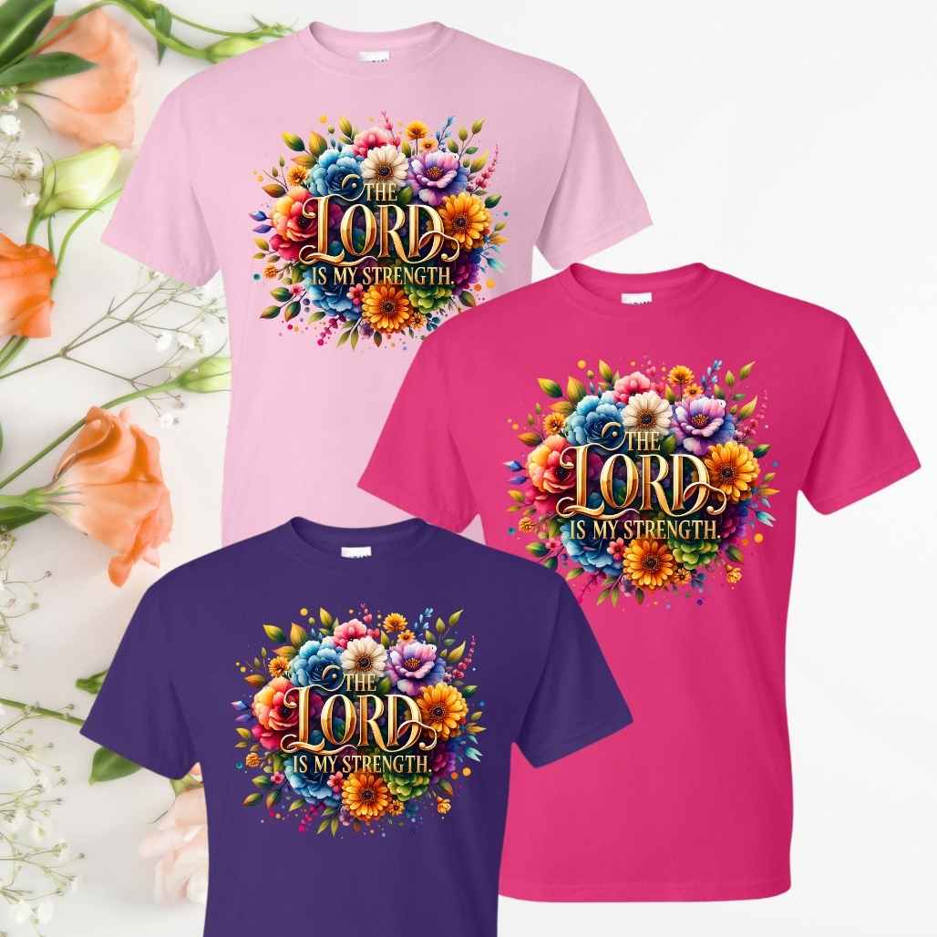 Strength (Floral) Inspirational T-Shirts