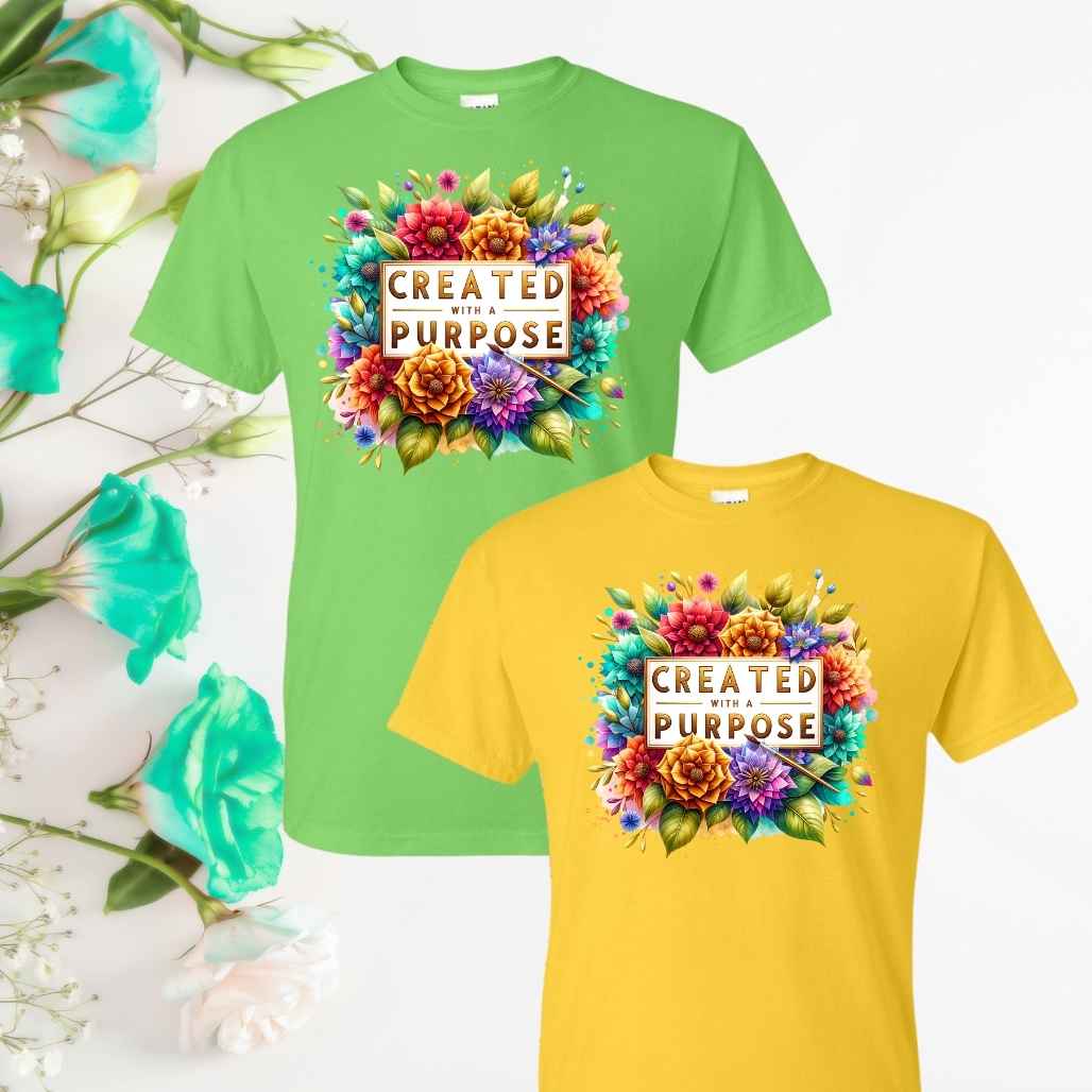 Purpose & Light (Floral) Inspirational T-Shirts