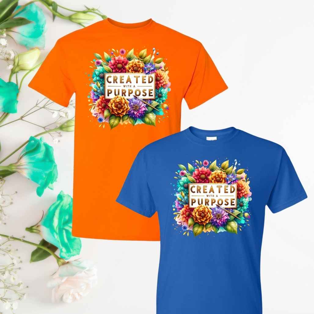 Purpose & Light (Floral) Inspirational T-Shirts