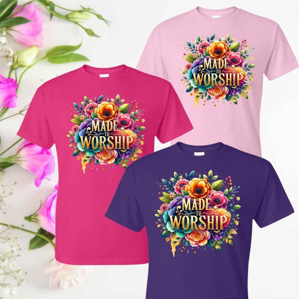 Praise & Worship (Floral) Inspirational T-Shirts