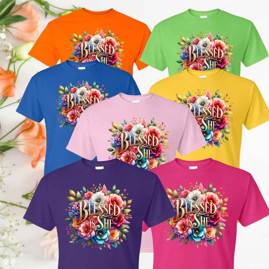 Blessed (Floral) Inspirational T-Shirt