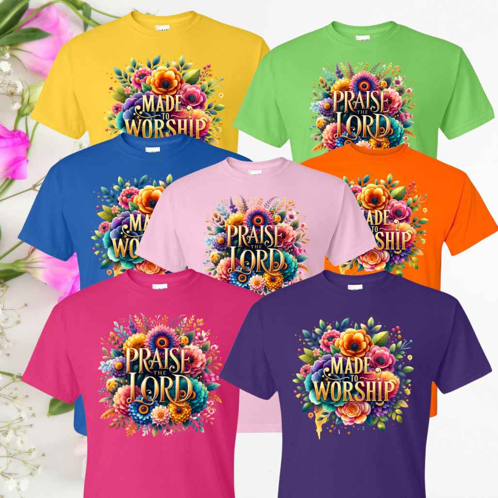 Praise & Worship (Floral) Inspirational T-Shirts