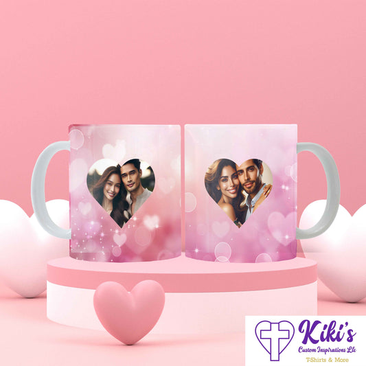 Pink Heart Photo Mug