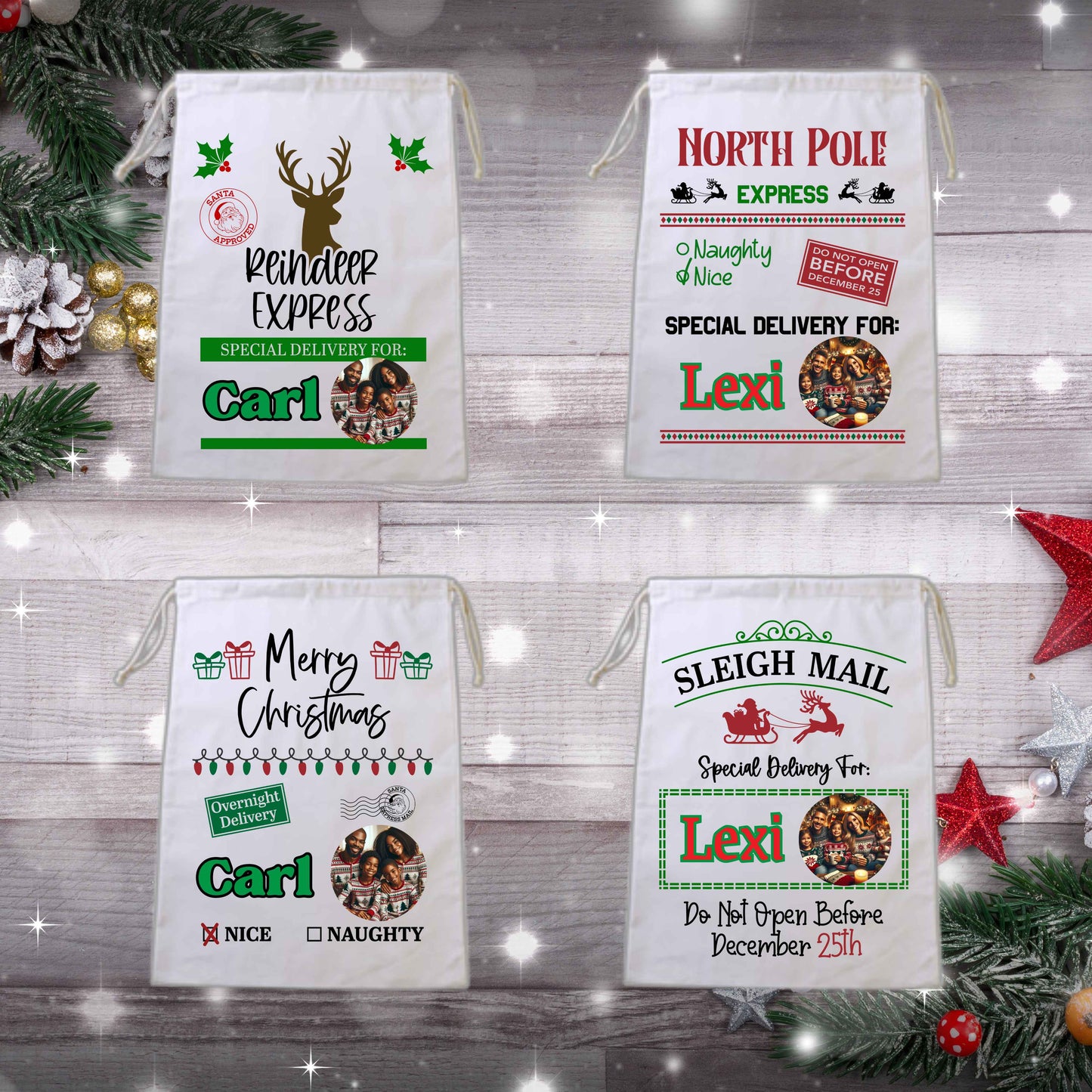 Custom Christmas Santa Sacks