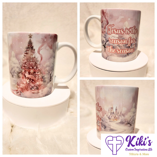 Pink Christmas Mug