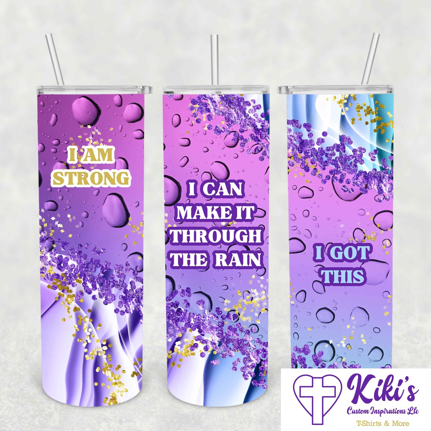 Purple Raindrop Tumbler